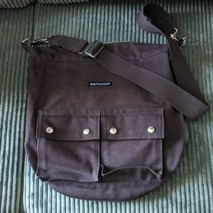 Vintage Marimekko Brown Canvas Bucket style Shoulder or Crossbody bag